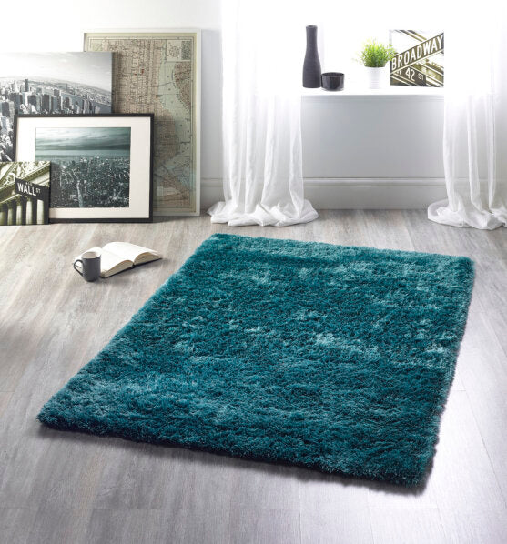 Teal Cosy 4.5cm Shaggy Rug - Shimmer