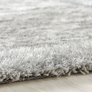 Deep Grey Bordered 4.5cm Shaggy Rug - Shimmer