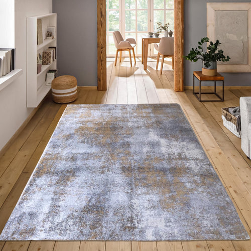 Mustard Abstract Living Room Rug - Sundby
