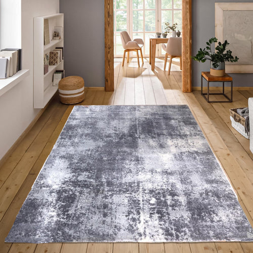 Platinum Abstract Living Room Rug - Sundby
