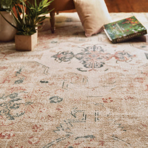 Natural Warm Tribal Living Room Rug - Trio