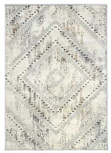 Grey Tribal Soft Touch Designer Area Rug - Dorsey