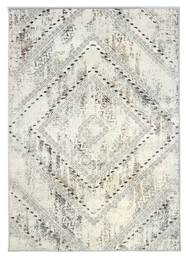 Grey Tribal Soft Touch Designer Area Rug - Dorsey