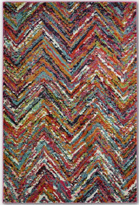 Designer Multicoloured Chevron Living Room Rug - Perth