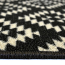 Load image into Gallery viewer, Black Moroccan Runner Rug and Doormat Set - Matre