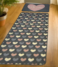 Load image into Gallery viewer, Pink Hearts Welcome Mat and Runner Rug - Matre