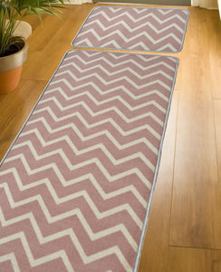Pink Chevron Doormat and Runner Rug - Matre