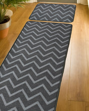 Load image into Gallery viewer, Grey Chevron Doormat and Runner Rug - Matre