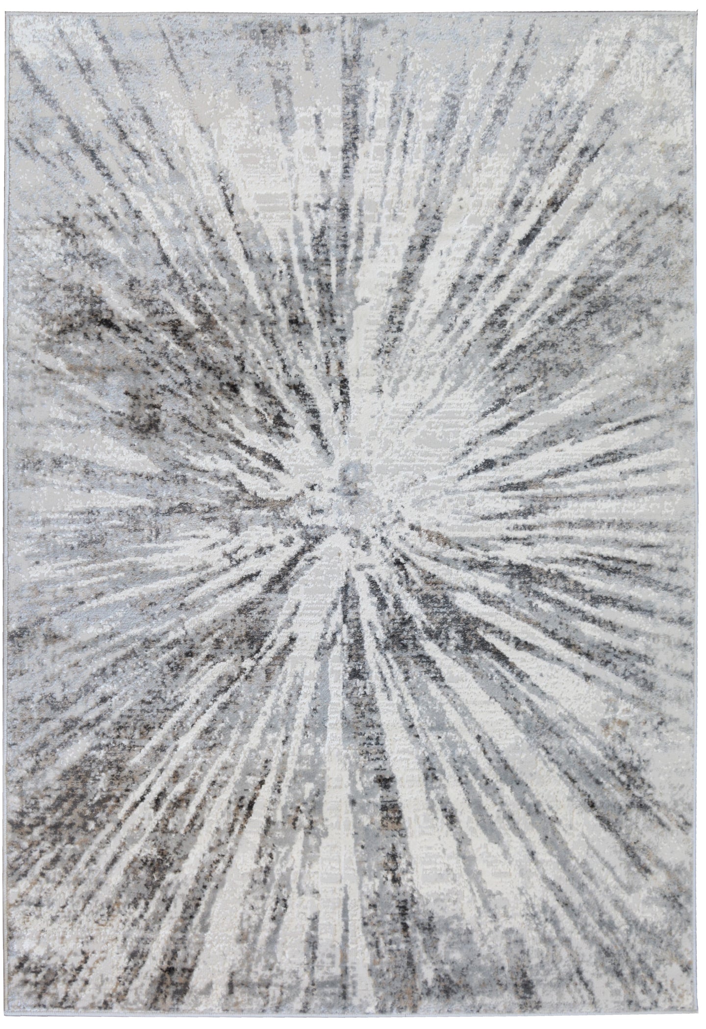 Grey Sunburst Flatweave Living Room Rug - Dorsey