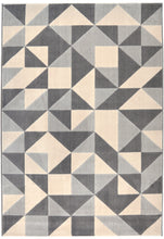 Load image into Gallery viewer, Grey 3D Print Geometric Flatweave Rug - Ballina