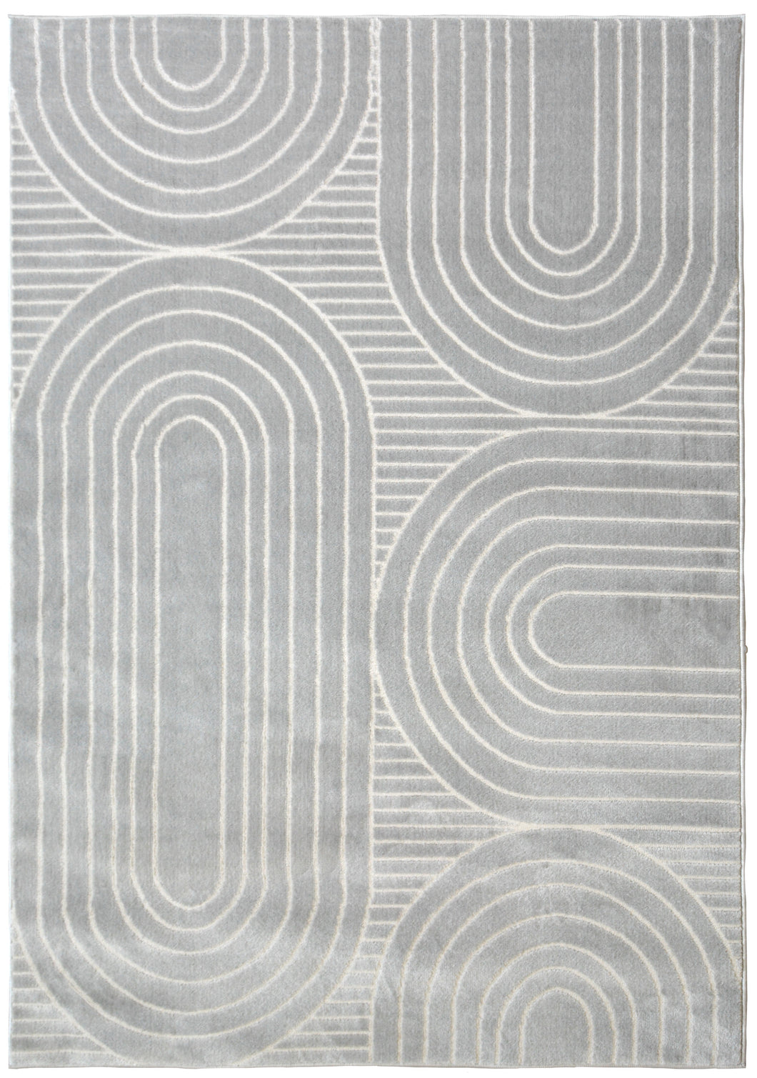 Retro Grey Geometric Living Room Rug - Dorsey