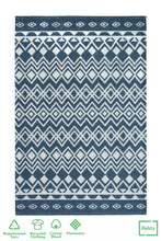 Load image into Gallery viewer, Blue Aztec Recycled Cotton Living Room Rug - Regen
