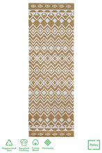 Load image into Gallery viewer, Gold Aztec Recycled Cotton Living Room Rug - Regen