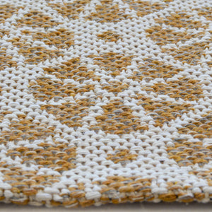 Ochre Moroccan Recycled Cotton Living Room Rug - Regen