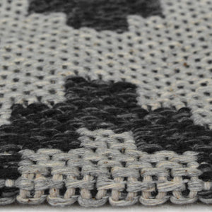 Grey Recycled Cotton Tribal Flatweave Rug - Regen