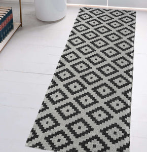 Grey Recycled Cotton Tribal Flatweave Rug - Regen