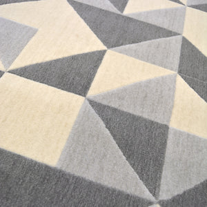 Grey 3D Print Geometric Flatweave Rug - Ballina