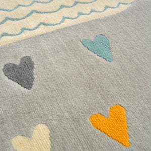 Childrens Colourful Clouds Bedroom Rug - Ballina