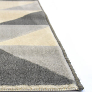 Grey 3D Print Geometric Flatweave Rug - Ballina