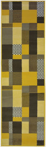 Ochre Patchwork Living Room Rug - Islay