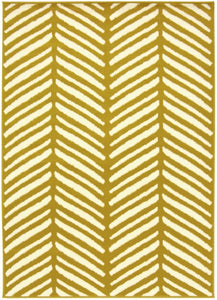 Ochre Herringbone Living Room Rug - Islay