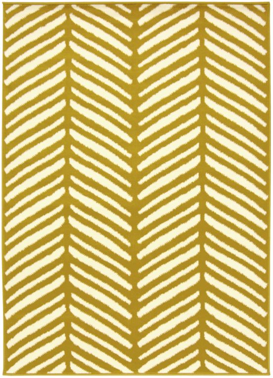 Ochre Herringbone Living Room Rug - Islay