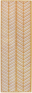 Ochre Herringbone Living Room Rug - Islay