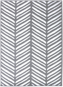 Grey Herringbone Living Room Rug - Islay