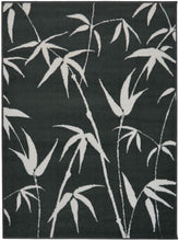 Load image into Gallery viewer, Black Tropical Flatweave Living Room Rug - Islay