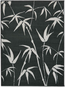 Black Tropical Flatweave Living Room Rug - Islay