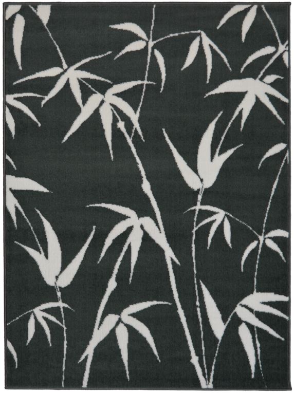 Black Tropical Flatweave Living Room Rug - Islay