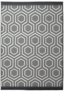 Grey Geometric Flatweave Living Room Rug - Islay