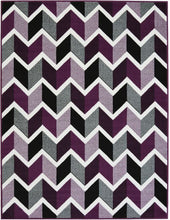 Load image into Gallery viewer, Purple Chevron Print Living Room Rug - Islay