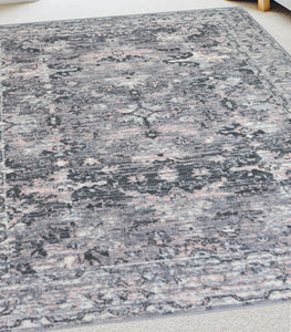 Traditional Grey Oriental Living Room Rug - Islay