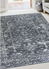 Load image into Gallery viewer, Charcoal Grey Distressed Living Room Rug - Islay