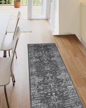 Load image into Gallery viewer, Charcoal Grey Distressed Living Room Rug - Islay