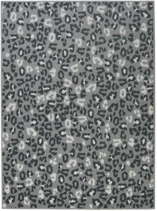 Contemporary Grey Leopard Print Rug - Islay