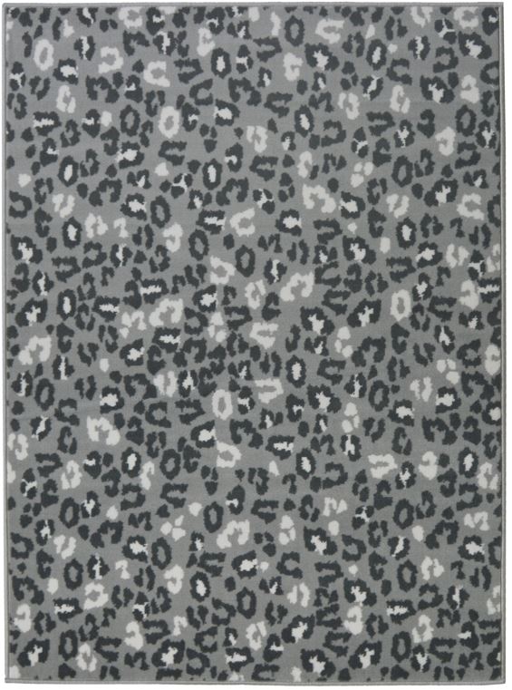 Contemporary Grey Leopard Print Rug - Islay