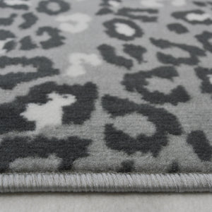 Contemporary Grey Leopard Print Rug - Islay