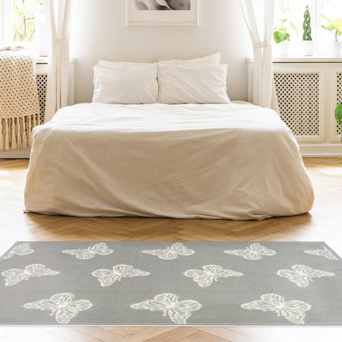 Grey Summertime Butterfly Rug - Islay