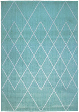 Load image into Gallery viewer, Light Blue Moroccan Trellis Flatweave Rug - Islay