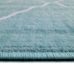Light Blue Moroccan Trellis Flatweave Rug - Islay