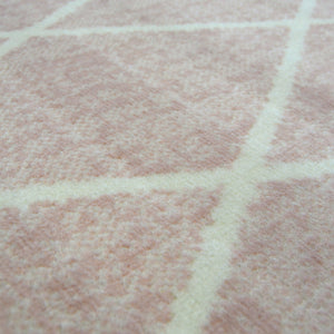 Blush Pink Moroccan Trellis Flatweave Rug - Islay