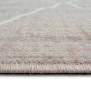 Blush Pink Moroccan Trellis Flatweave Rug - Islay