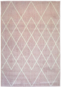 Blush Pink Moroccan Trellis Flatweave Rug - Islay