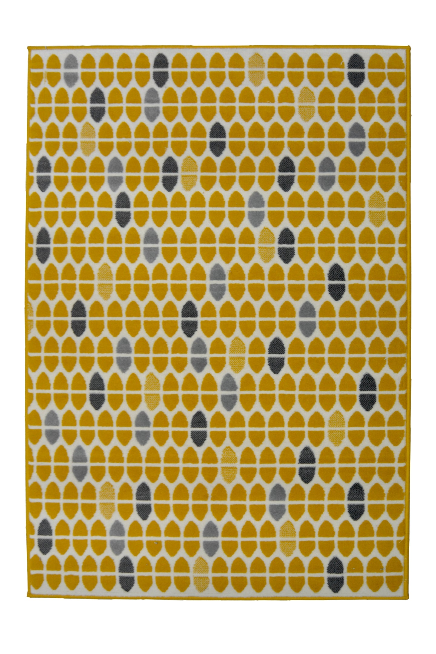 Ochre Polka Dots Living Room Rug - Islay