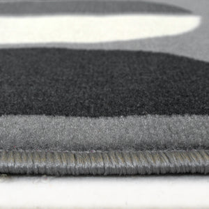 Retro Grey Living Room Rug - Islay