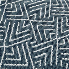 Load image into Gallery viewer, Navy Aztec Washable Outdoor Garden Rug - Ota