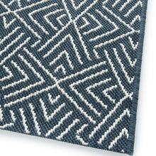 Load image into Gallery viewer, Navy Aztec Washable Outdoor Garden Rug - Ota