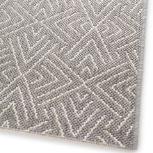 Load image into Gallery viewer, Grey Aztec Washable Outdoor Garden Rug - Ota